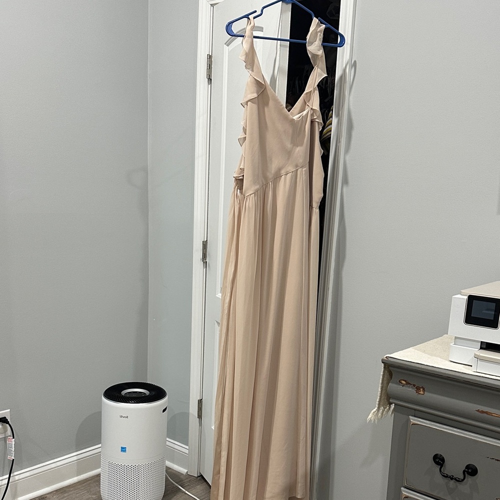Joanna August Cream Ruffle Maxi Dress